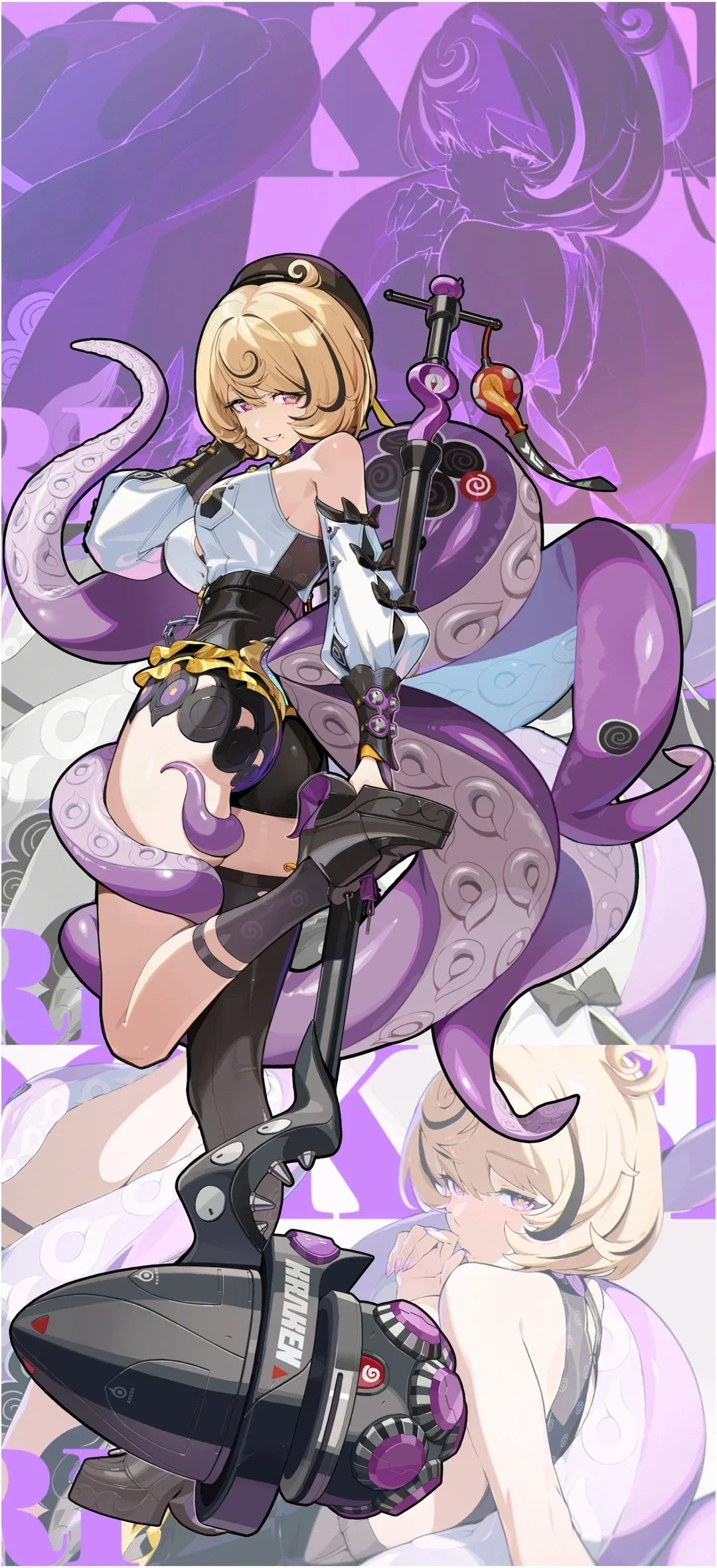 Zenless Zone Zero phone wallpapers featuring Ellen Joe, Yixuan, and Yidhari