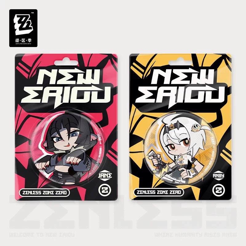 Zenless Zone Zero Official Lidu Series Chibi Tin Badge – Soldier 0 - Anby & Jane Doe - image 1