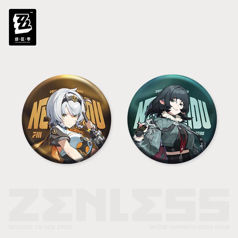 Zenless Zone Zero Official Portrait Series Tin Badge – Soldier 0 - Anby & Jane Doe - image 2