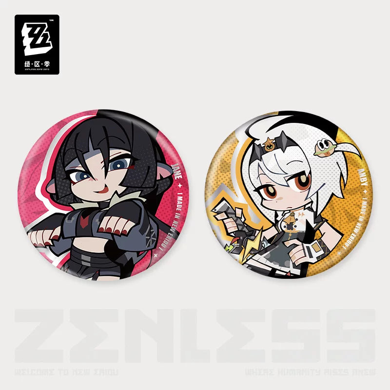 Zenless Zone Zero Official Lidu Series Chibi Tin Badge – Soldier 0 - Anby & Jane Doe - image 2
