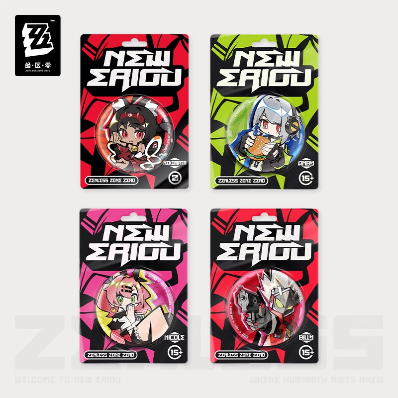 Zenless Zone Zero Official New Eridu Series Chibi Tin Badge – Cunning Hares - image 1