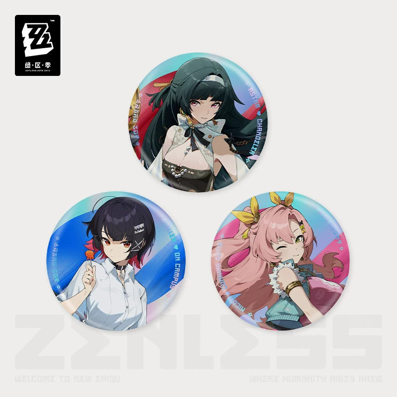 Zenless Zone Zero Official New Eridu Fashion Series Tin Badge – Astra Yao, Ellen Joe & Nicole Demara - image 2